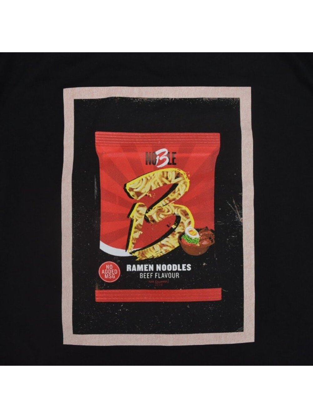 Noble Ramen Noodles Graphic T-Shirt Medium Black Short Sleeve Cotton Tee - Picture 2 of 5